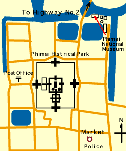 ピマーイ遺跡公園の地図